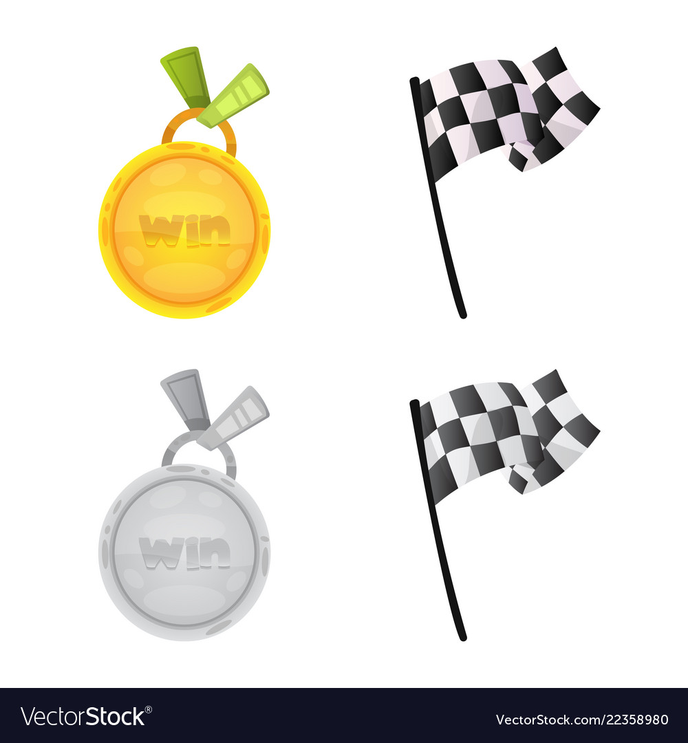 Isolated object of car and rally icon set