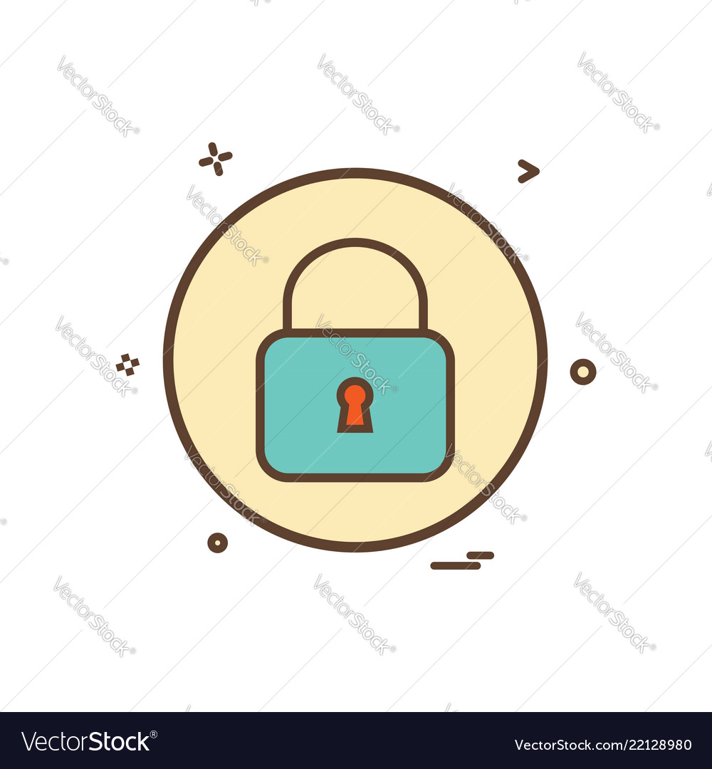 Lock basic icon design vector image Lock basic icon design