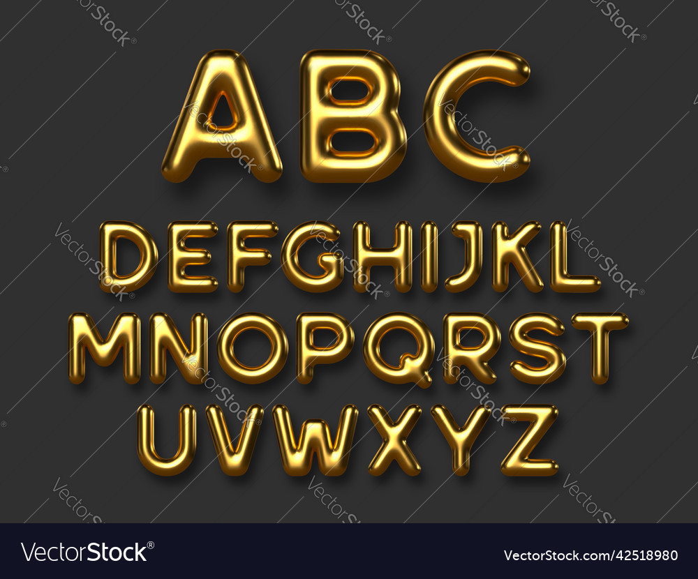 Metallic Golden Alphabet Set