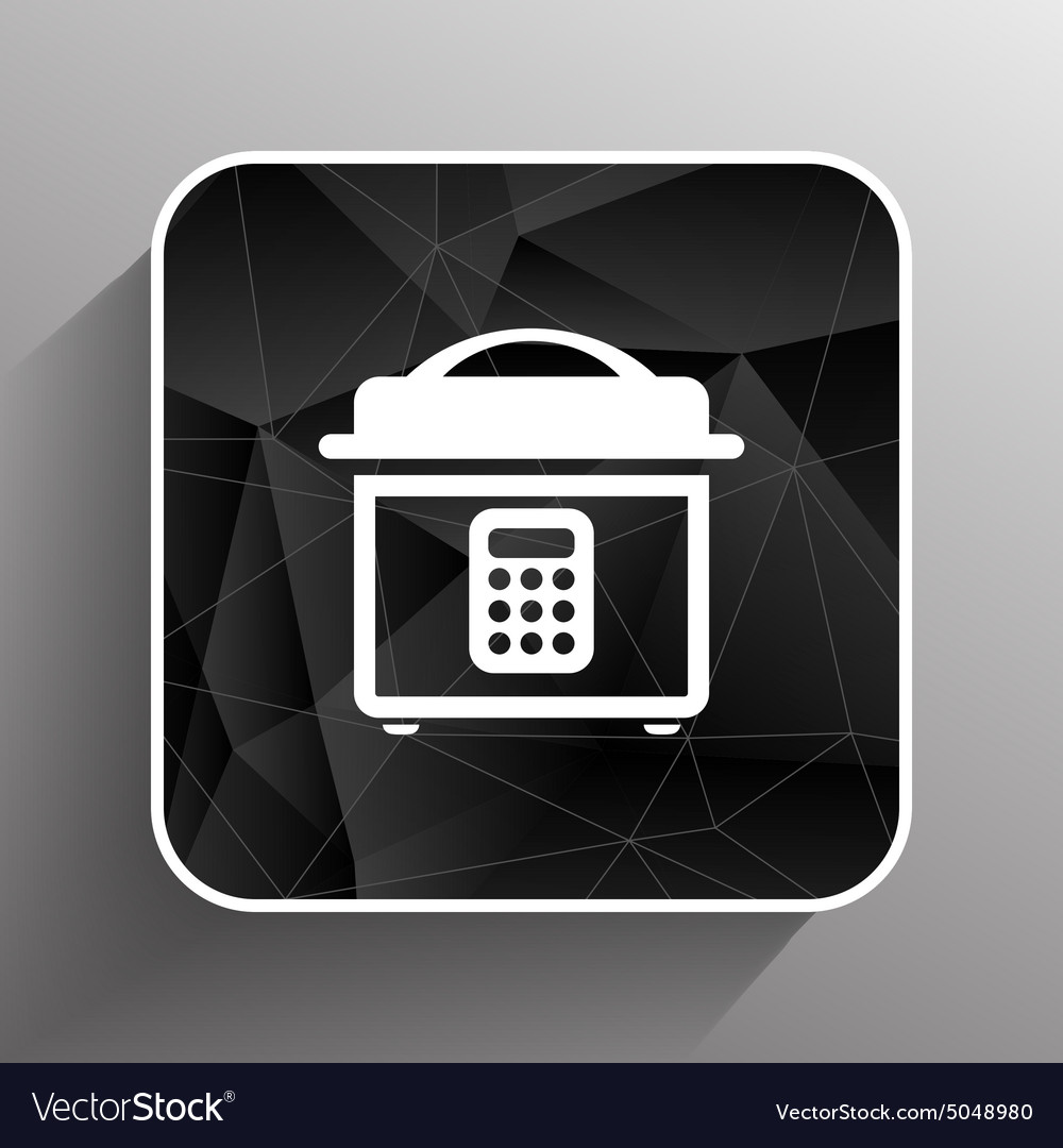 Multicooker monochrome icon button chef cook
