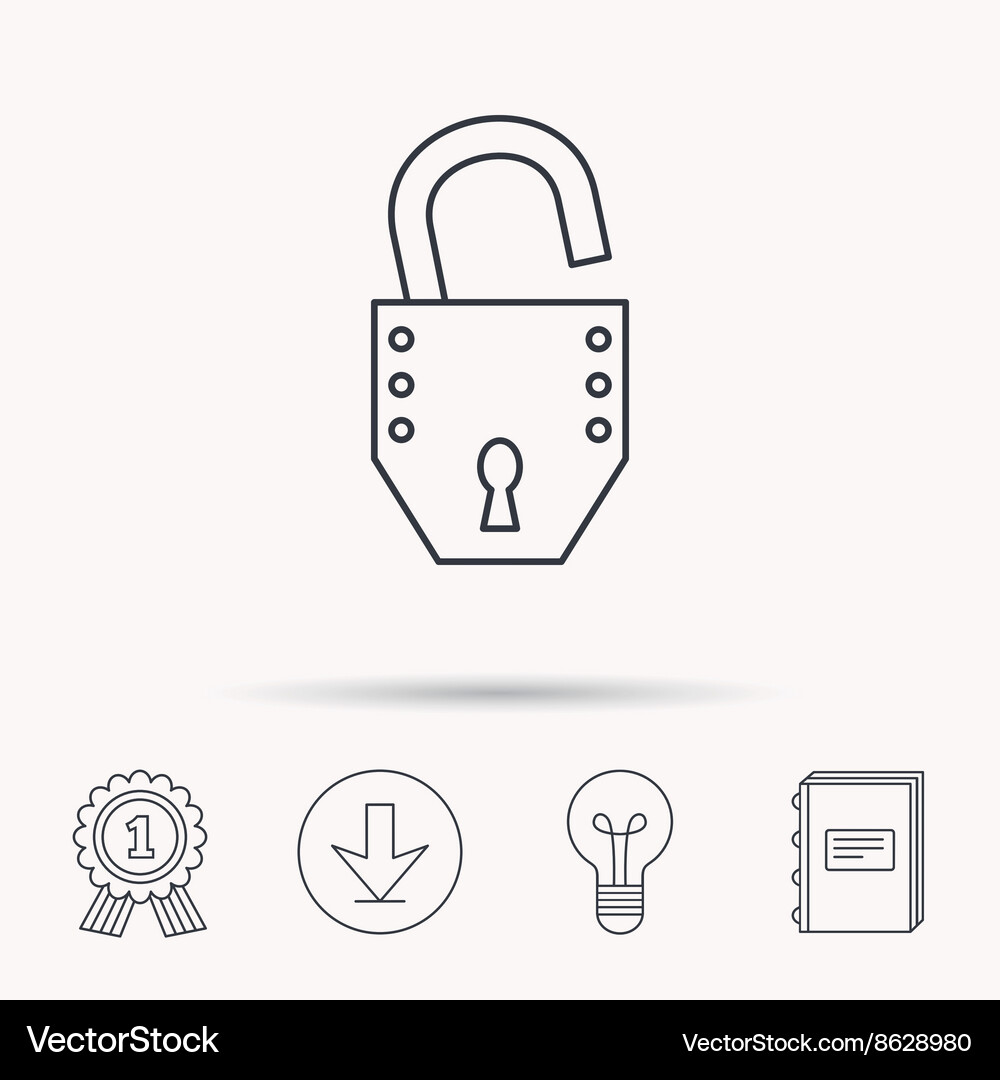 Open lock icon padlock or protection sign Vector Image