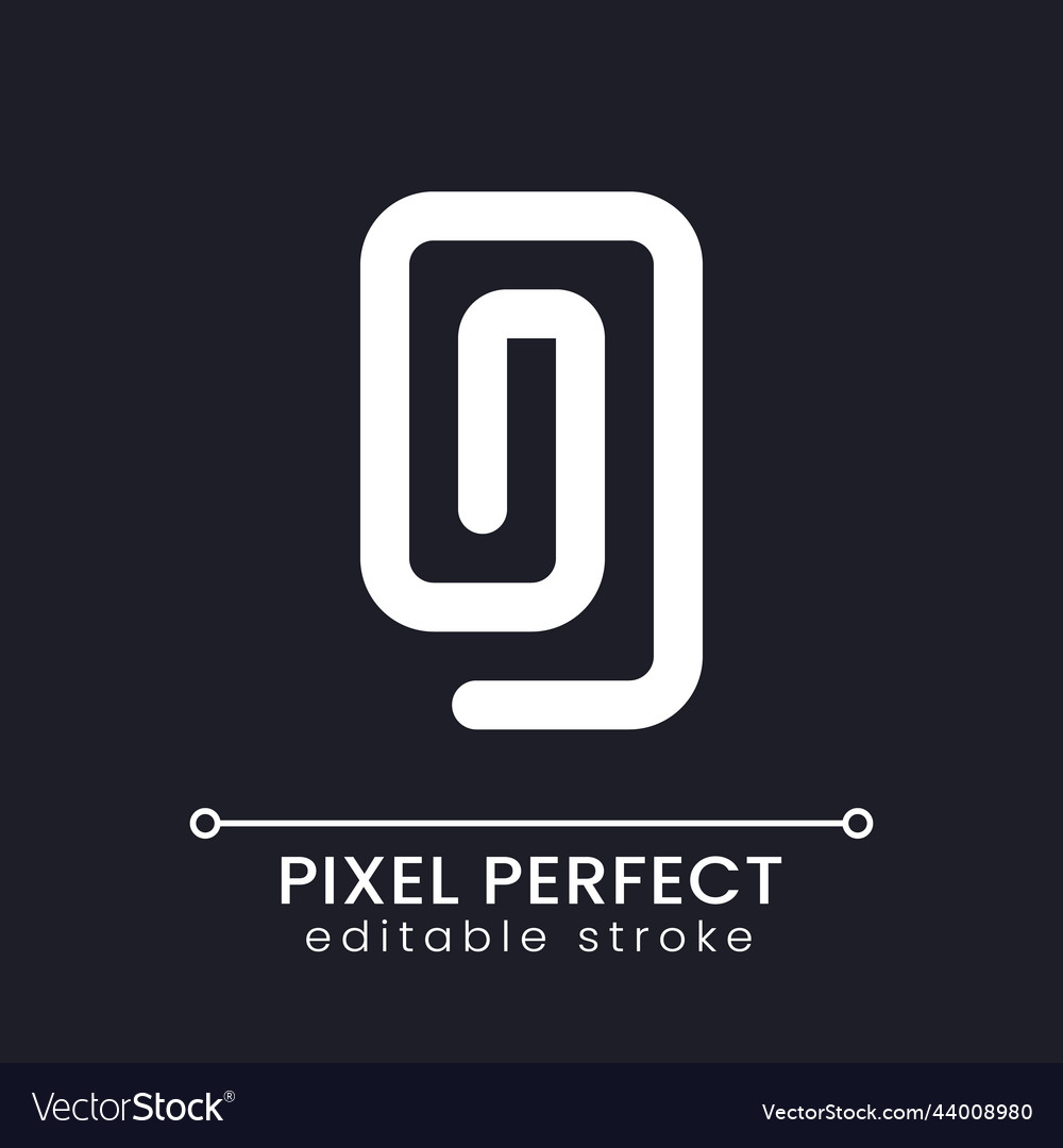 Paperclip pixel perfect white linear ui icon