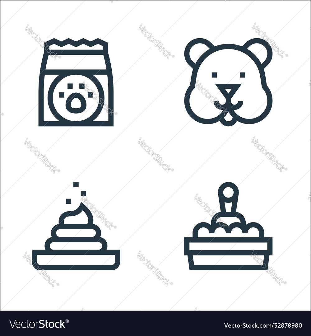 Pet shop line icons linear set quality