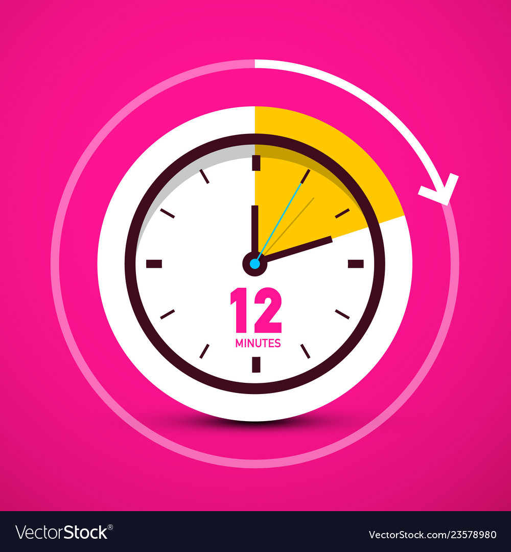 Pink Circle Clock with Twelve Minutes
