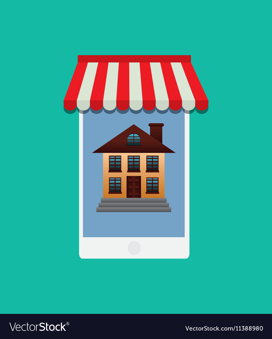 Real estate marketing online Royalty Free Vector Image