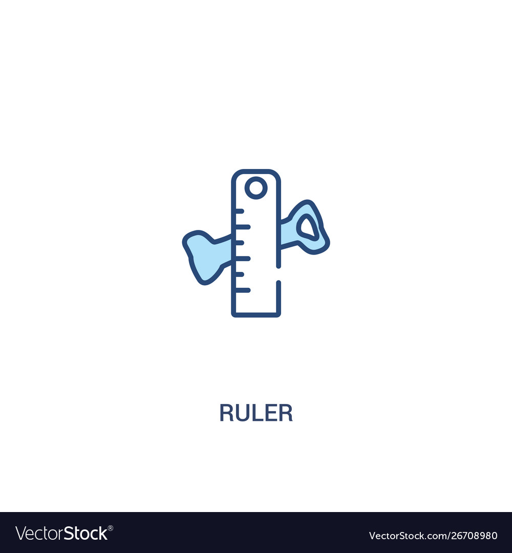 Ruler concept 2 colored icon simple line element