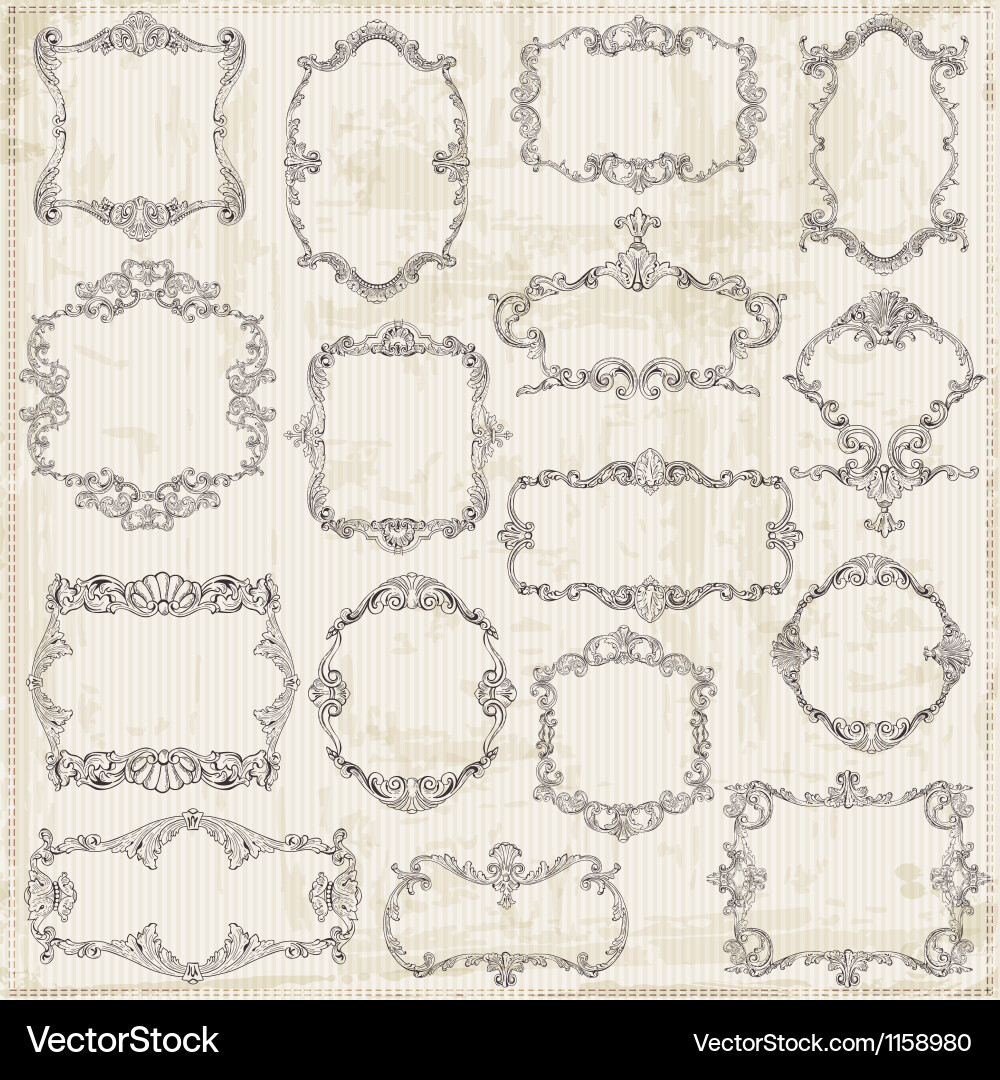 Vintage frames and calligraphic design elements Vector Image