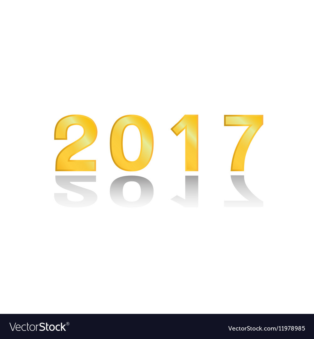 2017 gold on white background