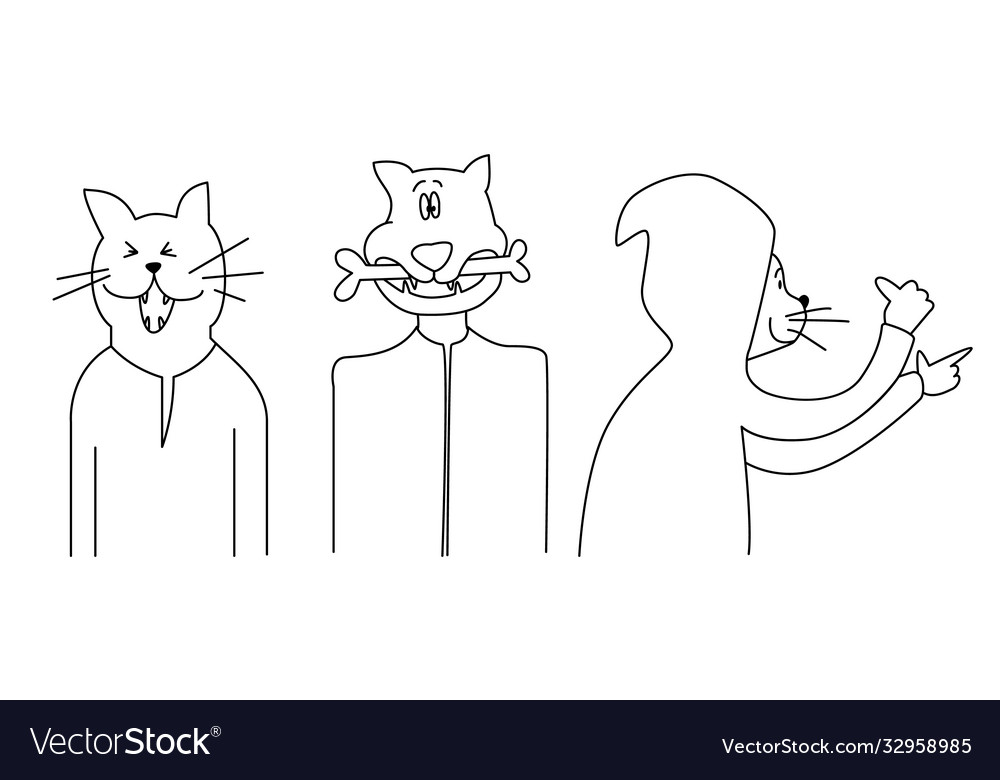 Funny Cats Set Royalty Free Vector Image Vectorstock Funny Cats Set Royalty Free Vector Image Vectorstock