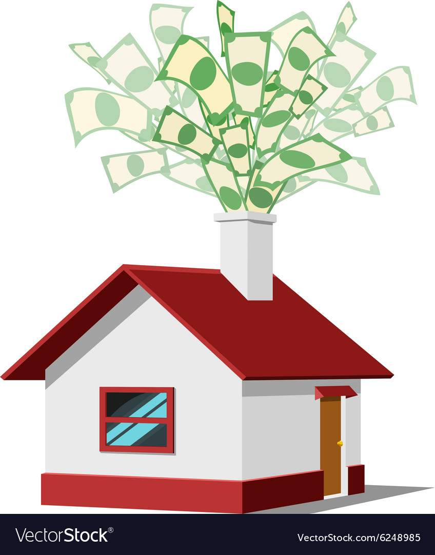 House with money Royalty Free Vector Image - VectorStock