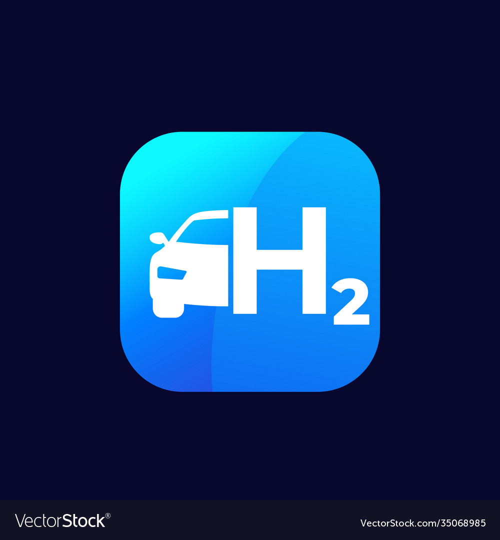 Hydrogen car modern clean transport icon