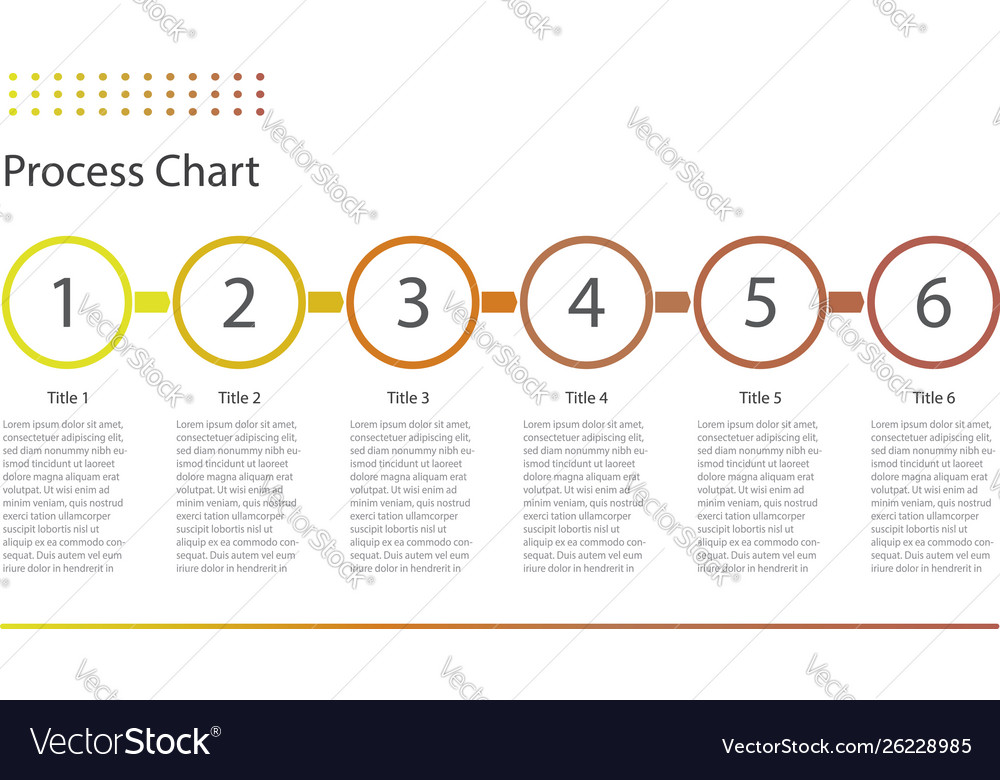 Process chart template with six steps