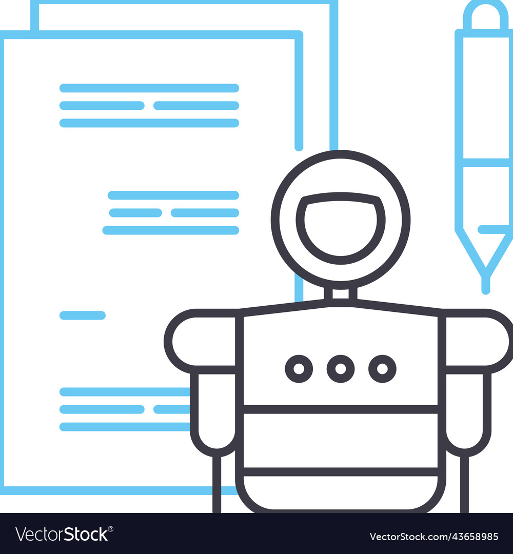 Robot design line icon outline symbol vector image Robot design line icon outline symbol