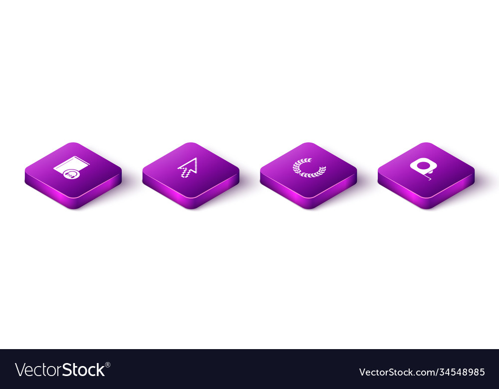 Set isometric audio book pixel arrow cursor vector image Set isometric audio book pixel arrow cursor