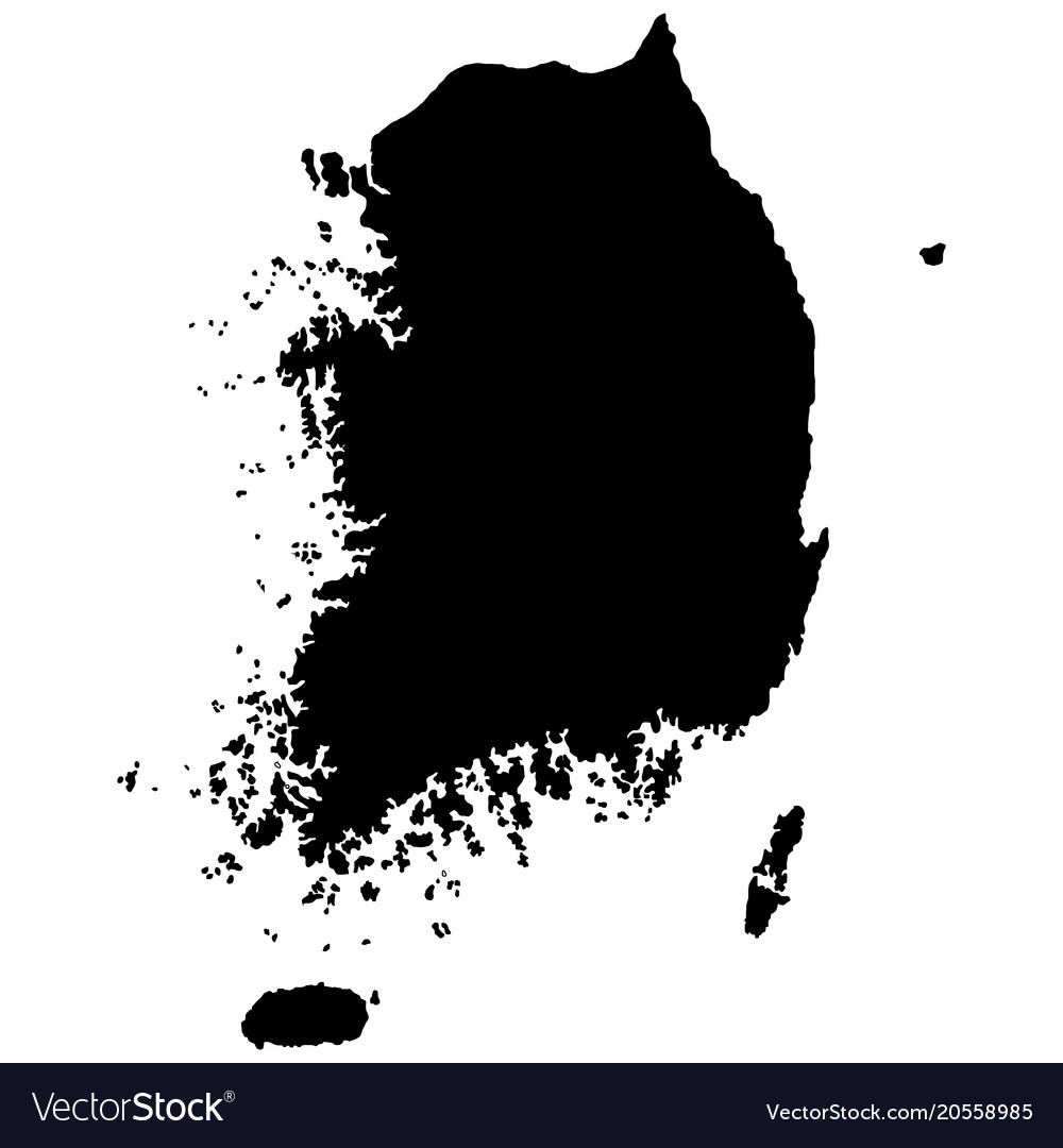 South korea map silhouette isolated