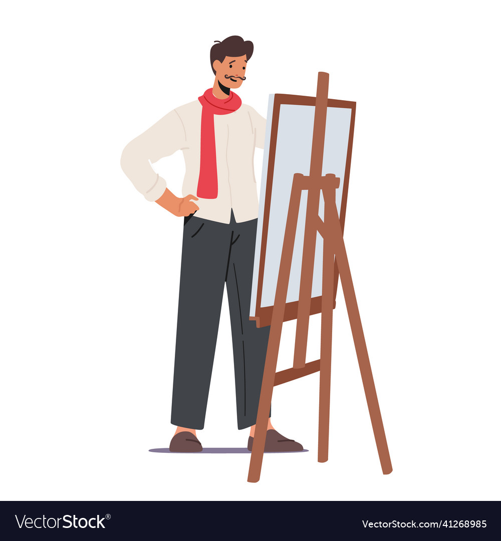 Typical french street painter with dali mustaches vector image Typical french street painter with dali mustaches