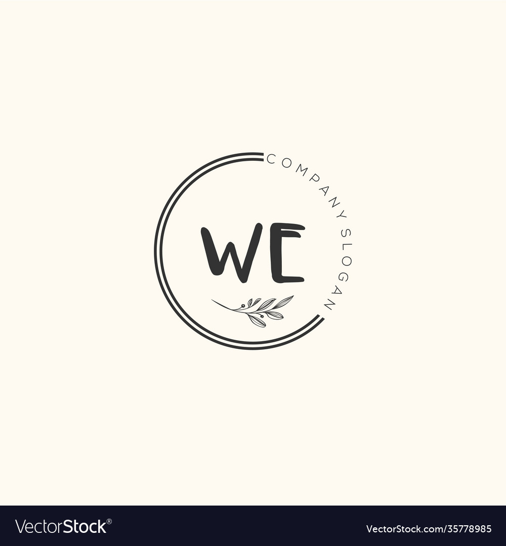 We beauty initial logo handwriting art