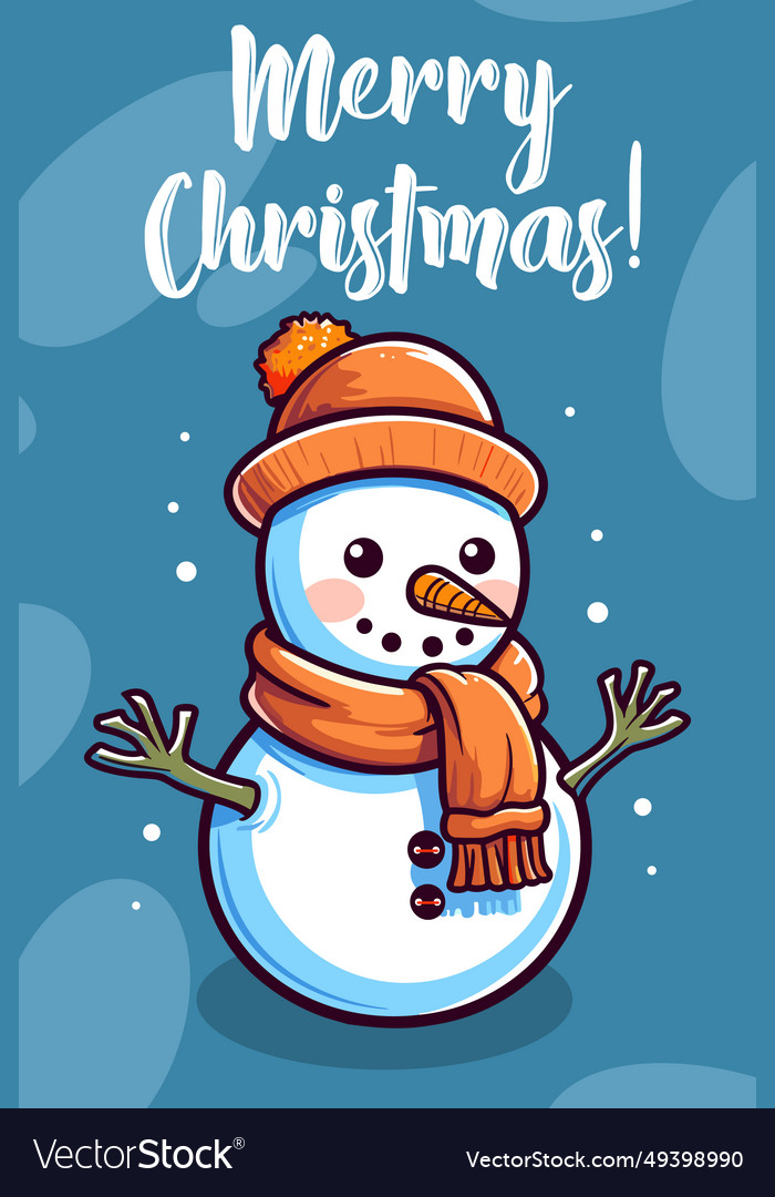 A festive of smiling snowman Royalty Free Vector Image