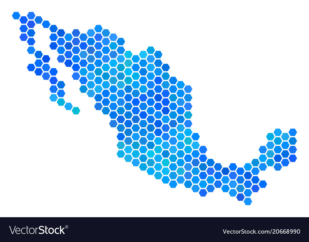 Blaue hexagon mexico Karte