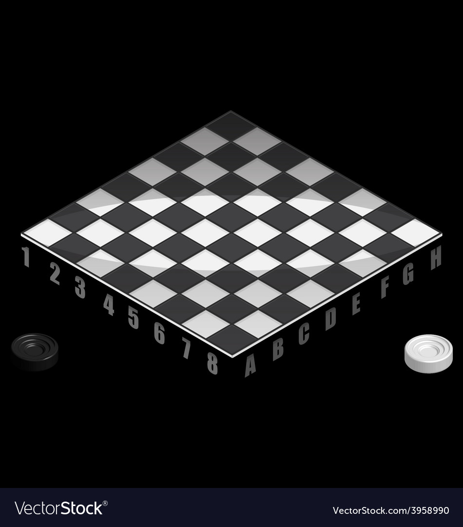 Checkers Game - Isometric View