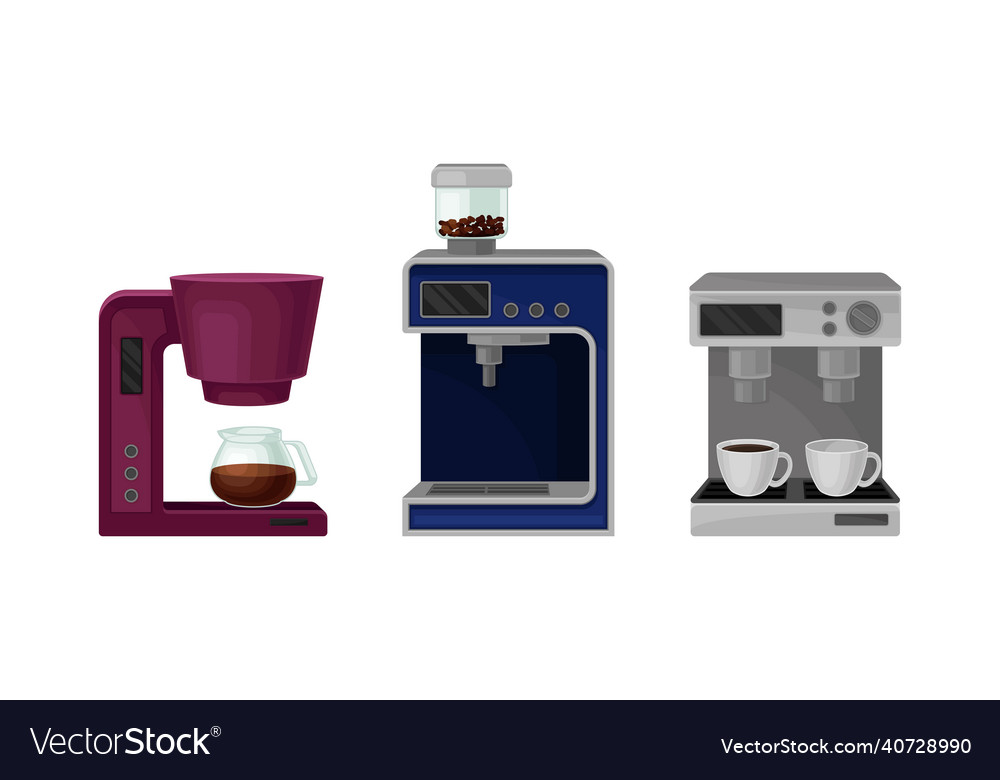 Coffee brewing equipment set maker Royalty Free Vector Image