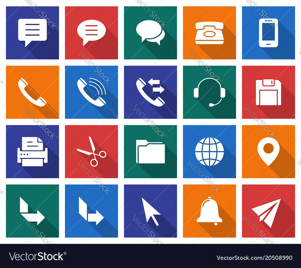 Collection of square icons user interface set 3