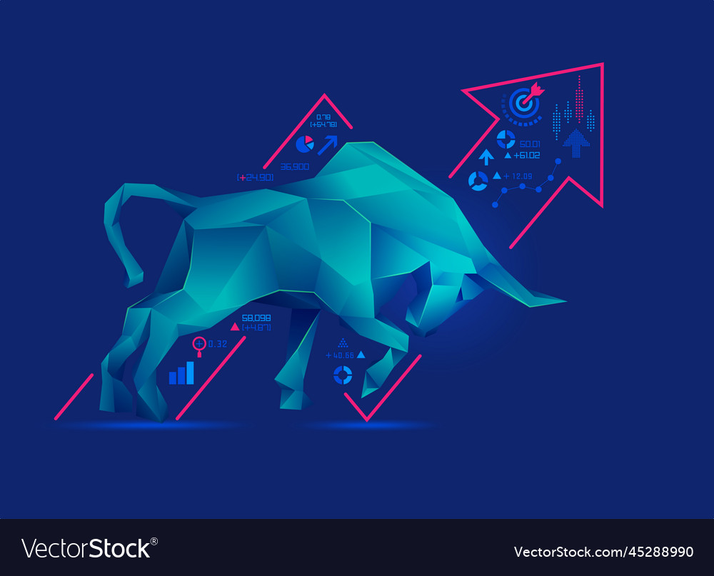 Concept of bullish in stock market exchange Vector Image