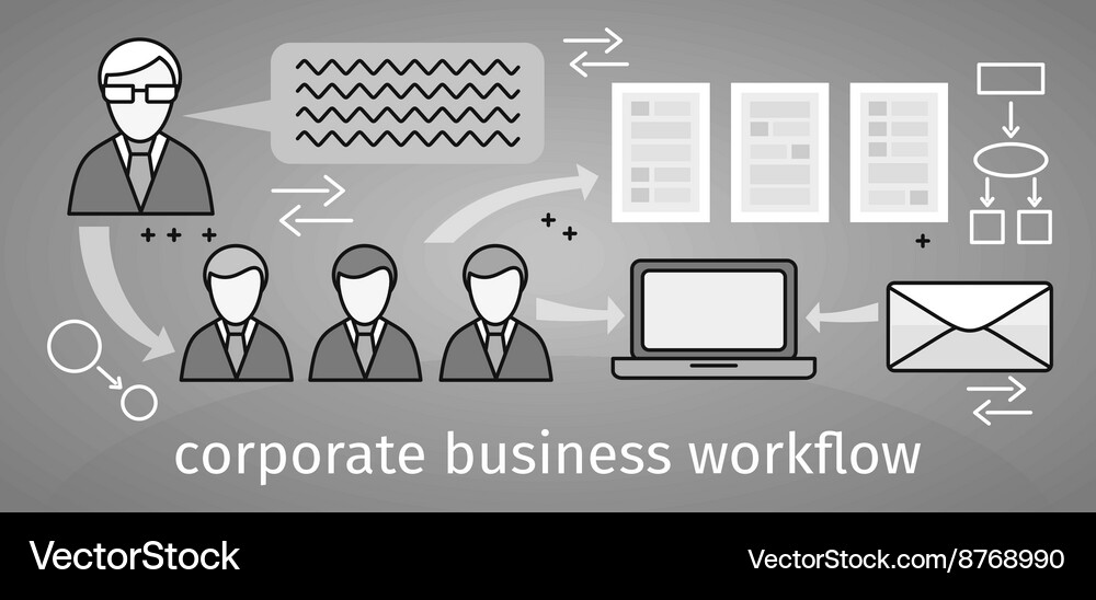 Corporate Business Workflow Banner Royalty Free Vector Image