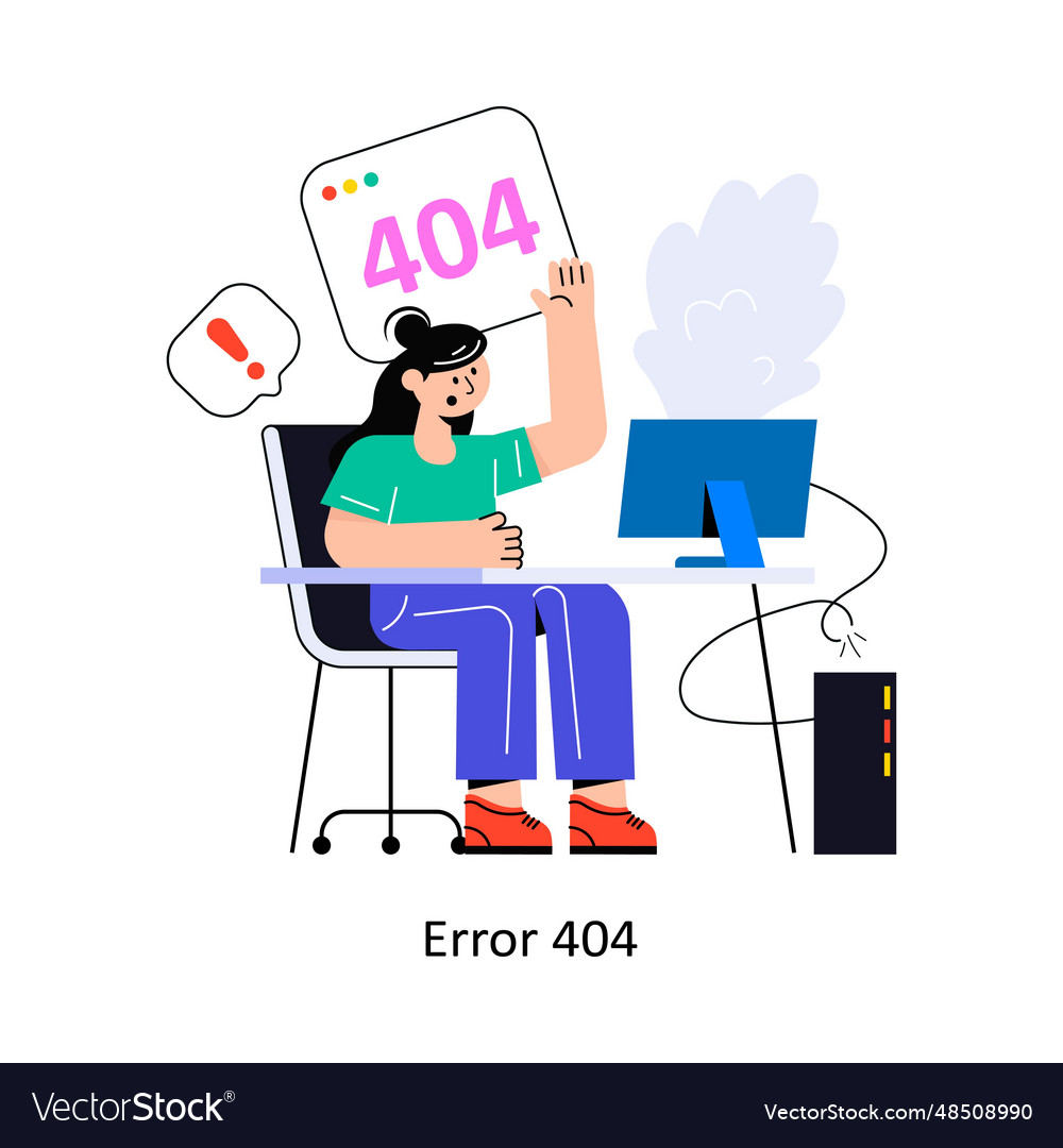 Error 404 connection flat style design illu