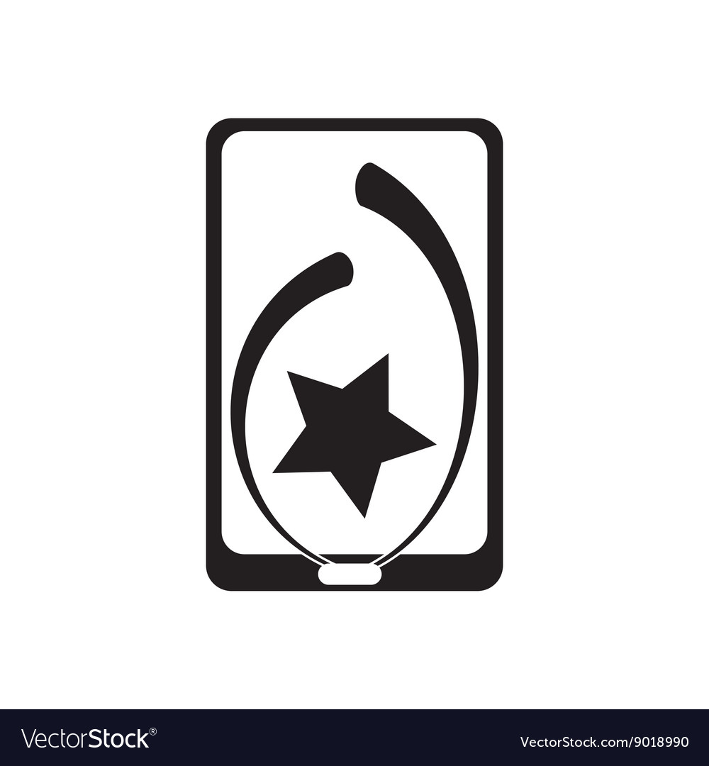 Flat icon in black and white mobile app Royalty Free Vector