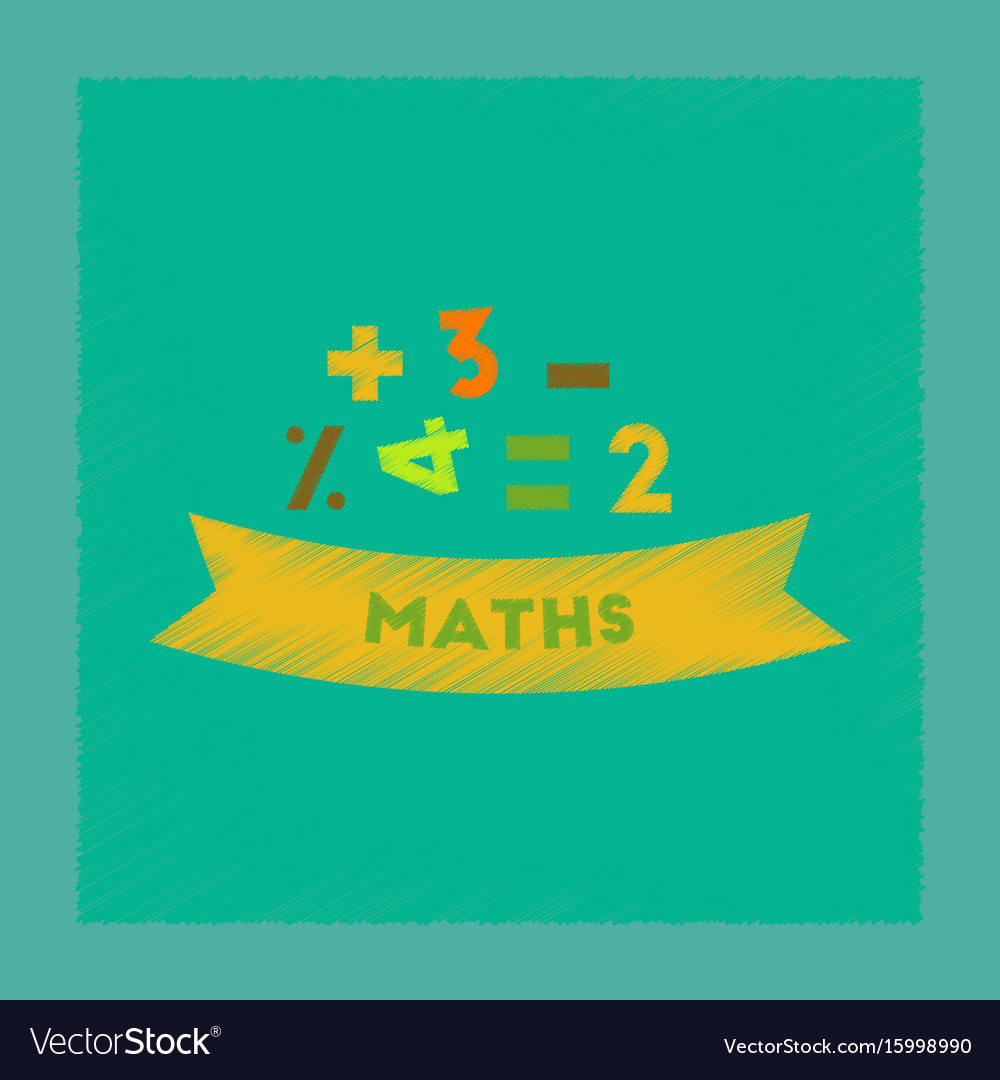 Flat shading style icon math lesson