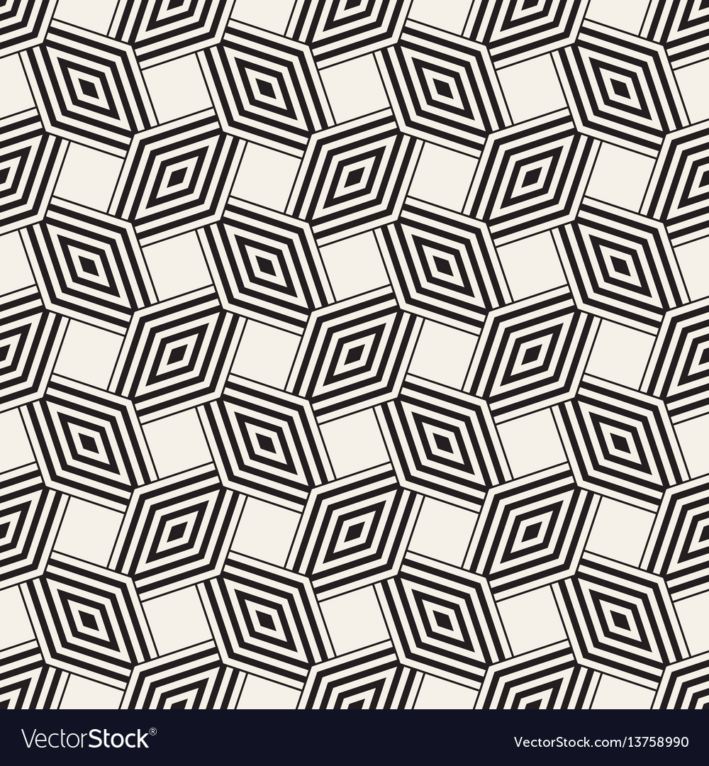 Geometric ornament with striped rhombuses