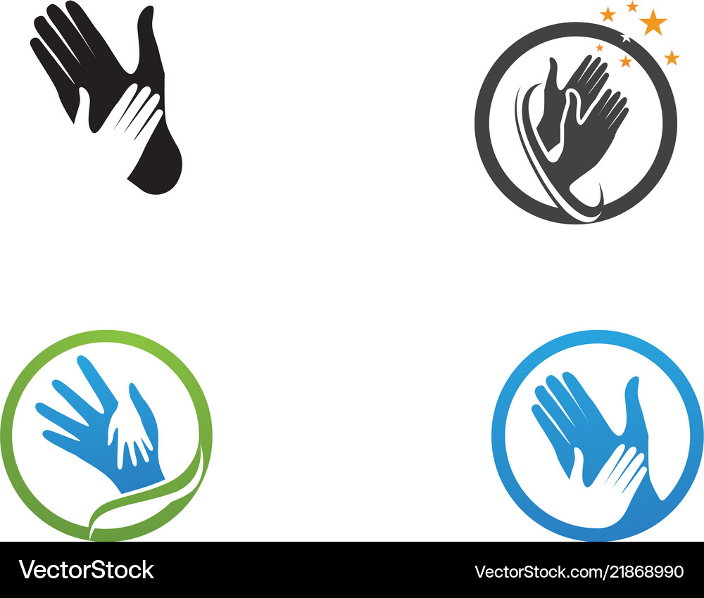 Help hand logo and template symbols Royalty Free Vector