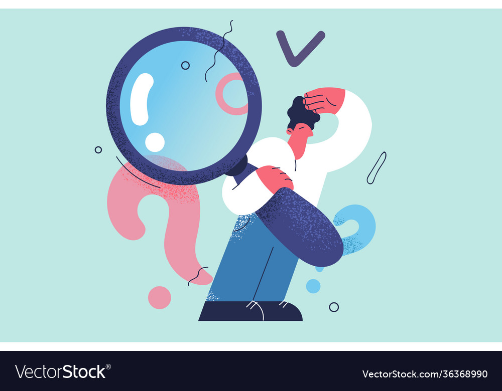 Investigation query frequently asked questions vector image Investigation query frequently asked questions