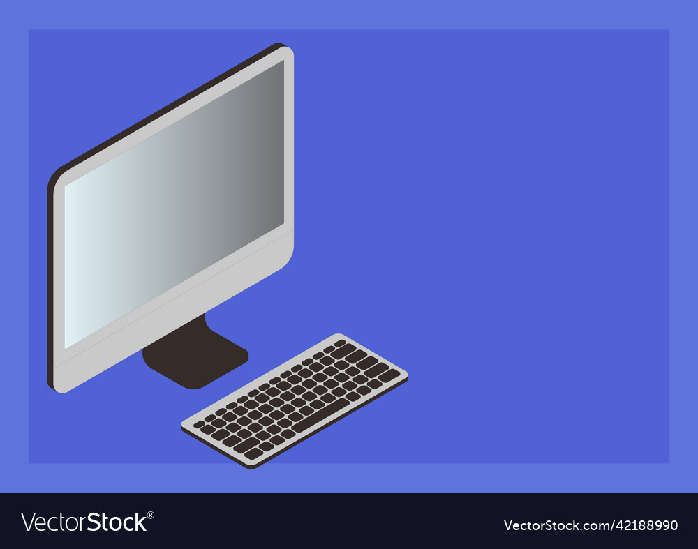 Monitor with keyboard symbolizing online vector image Monitor with keyboard symbolizing online