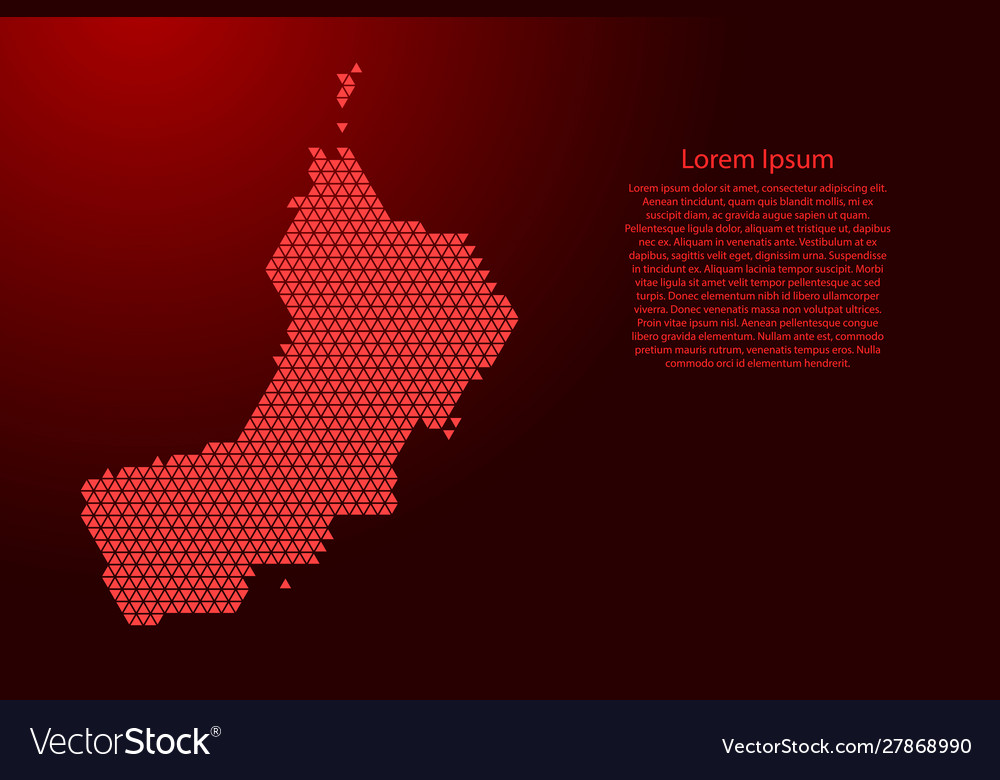 Oman map abstract schematic from red triangles vector image Oman map abstract schematic from red triangles