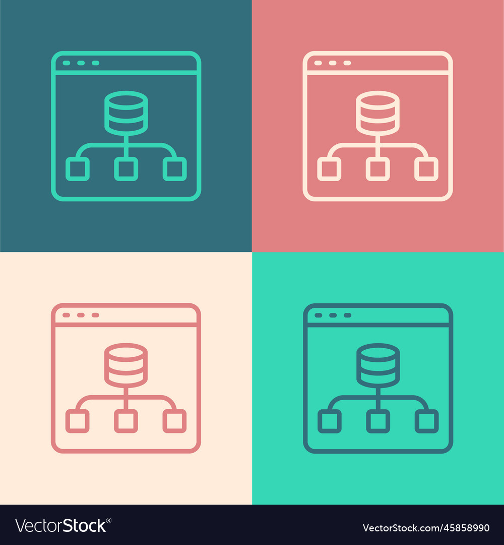 Pop art line server data web hosting icon vector image Pop art line server data web hosting icon