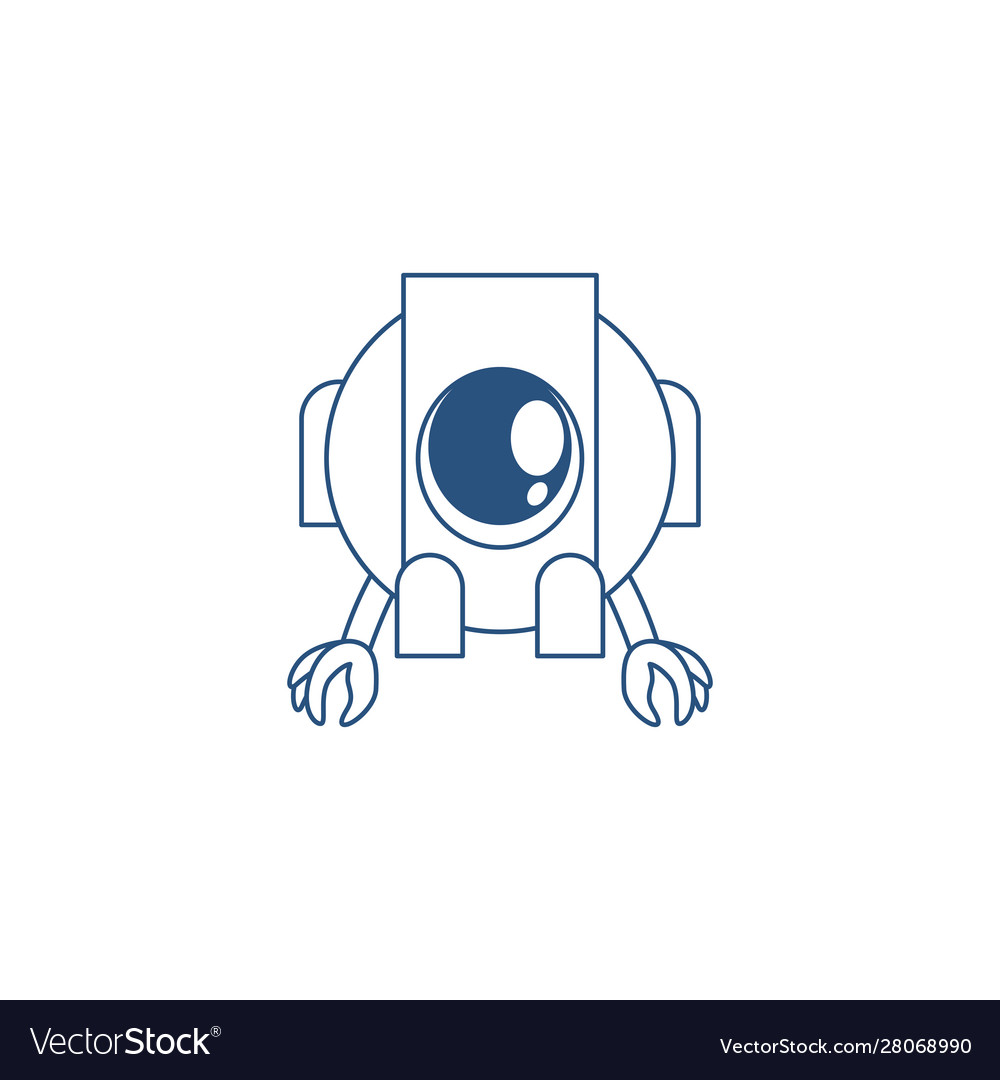 Robot with two hands line style icon