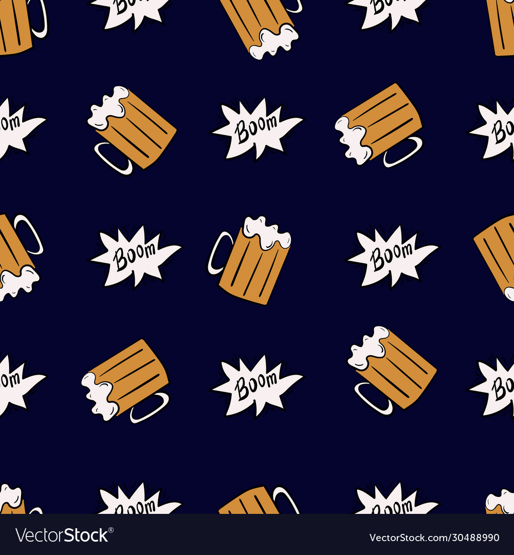 Seamless pattern with beer vector image Seamless pattern with beer