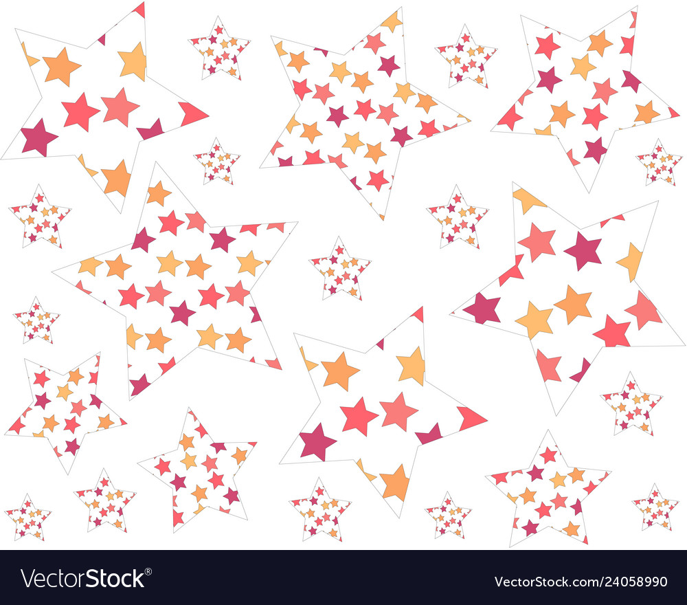 Set of large and small colored stars randomly vector image Set of large and small colored stars randomly