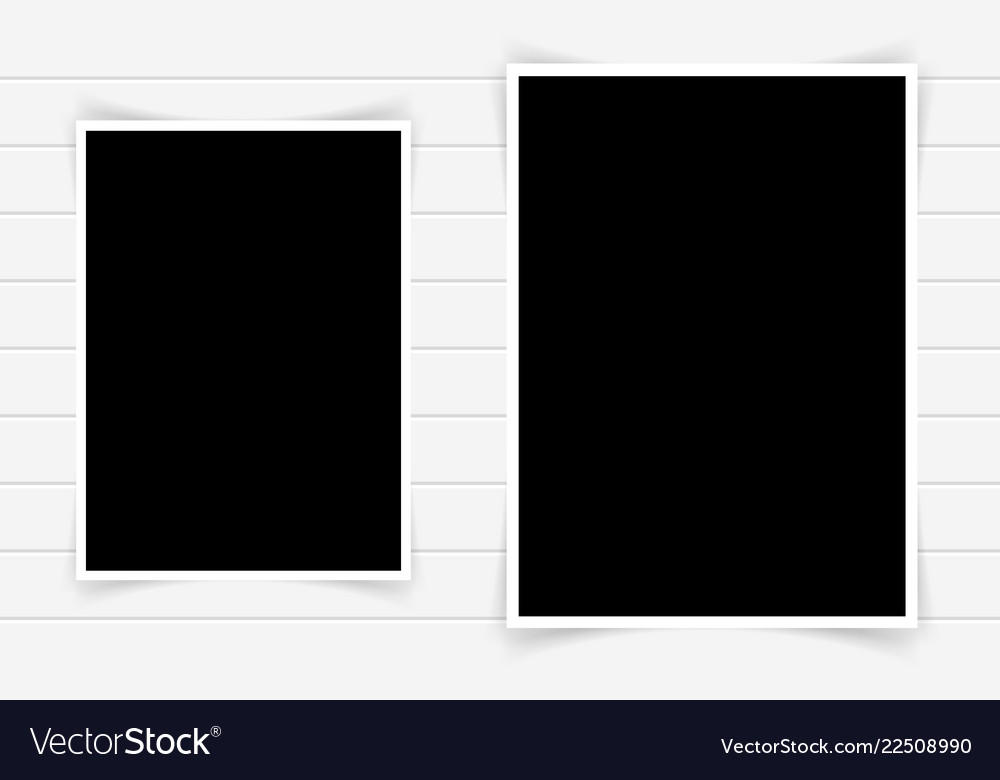 Set of retro photo frames with shadows