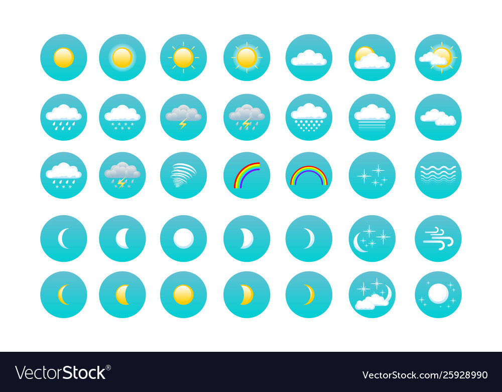 Setzen Sie Wettersymbole für Print Web oder mobile App eps