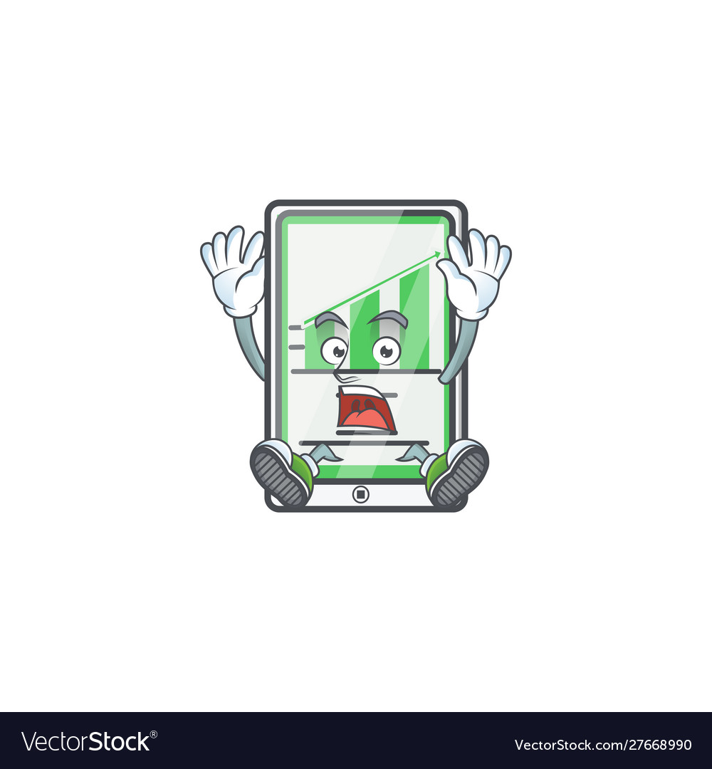 Successful up chart vertical tablet with character