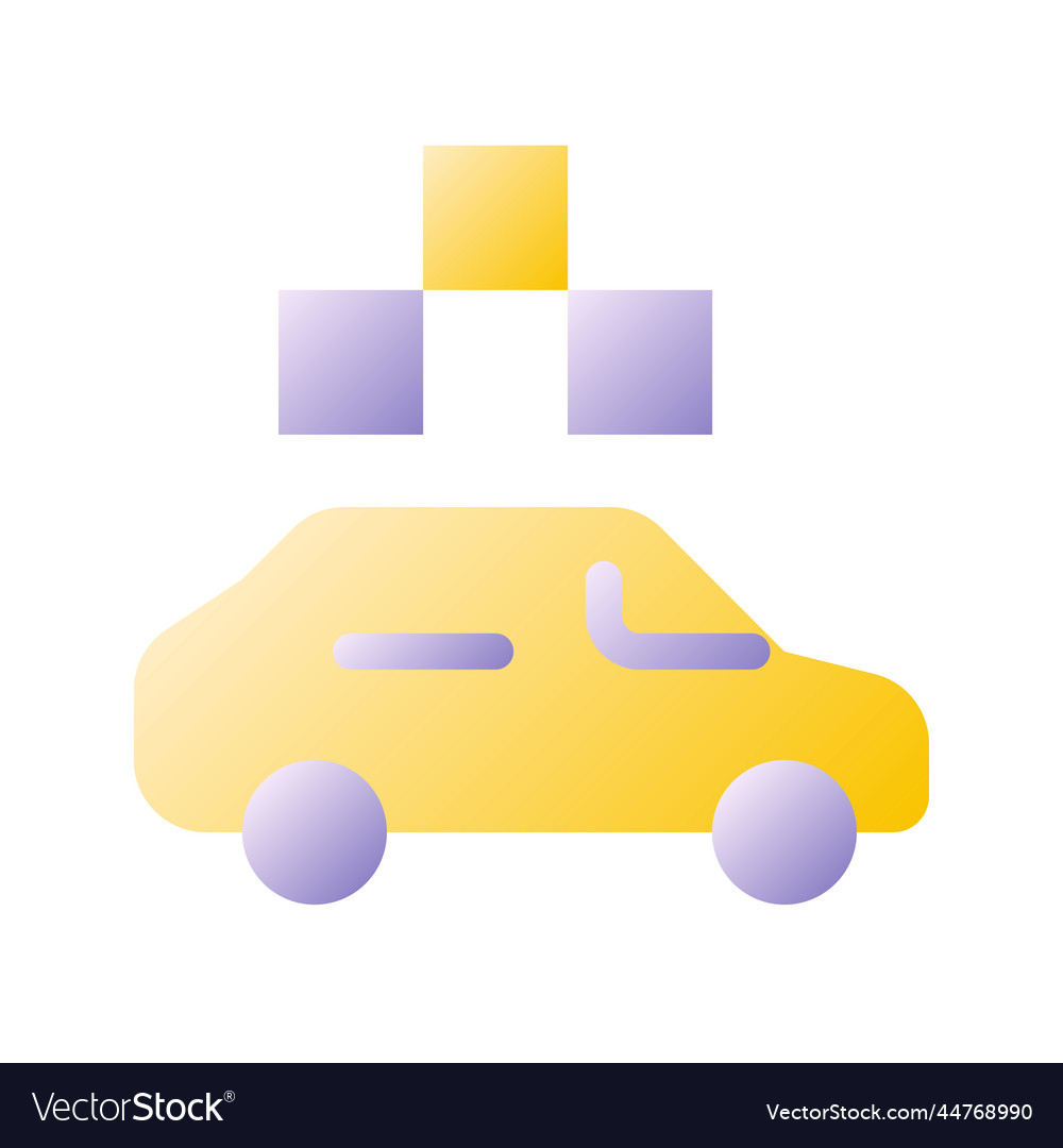 Taxi with checker flat gradient two-color ui icon