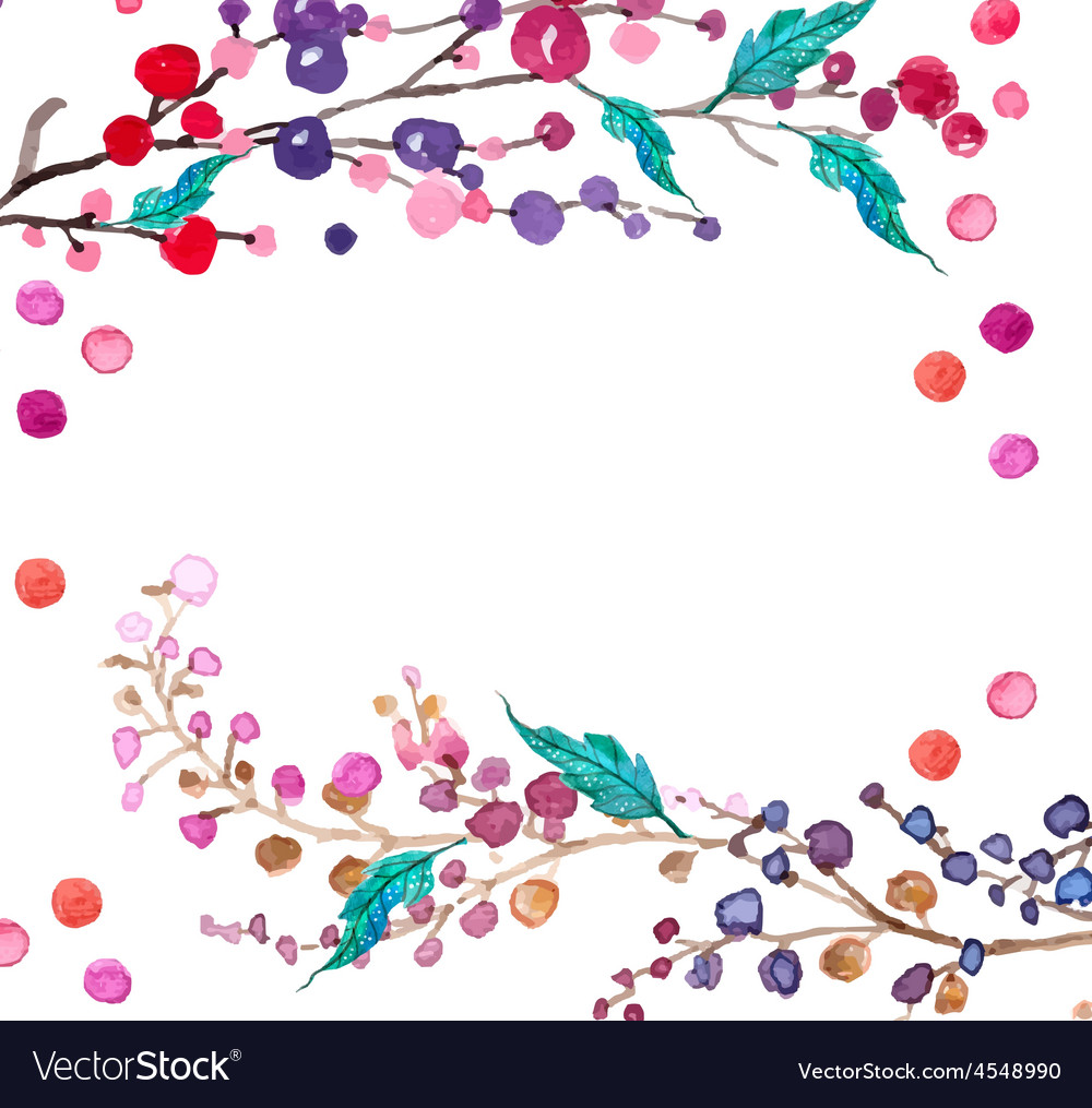 Watercolor Flowers Background Royalty Free Vector Image