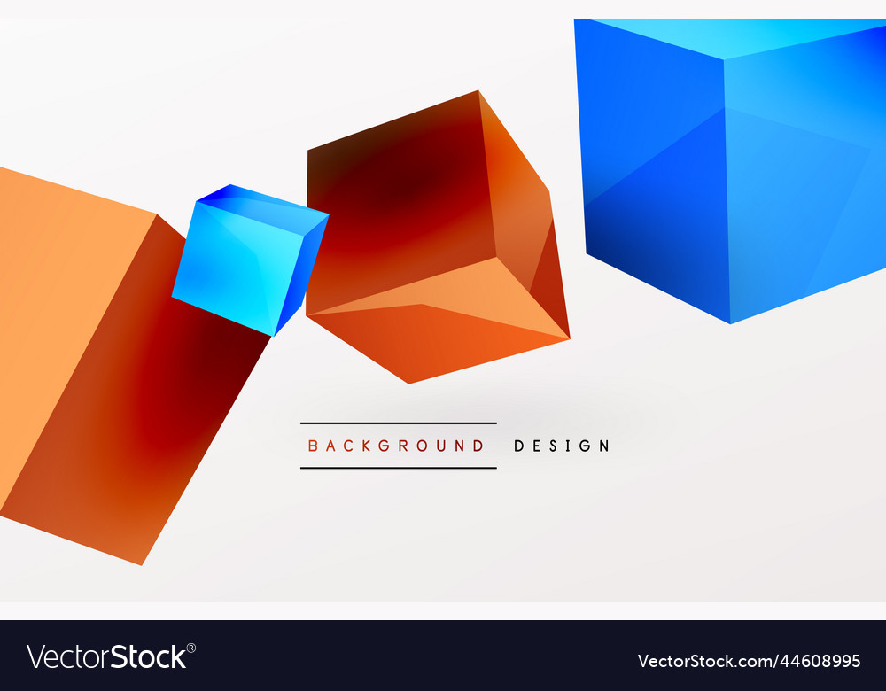 3d cubes abstract background composition