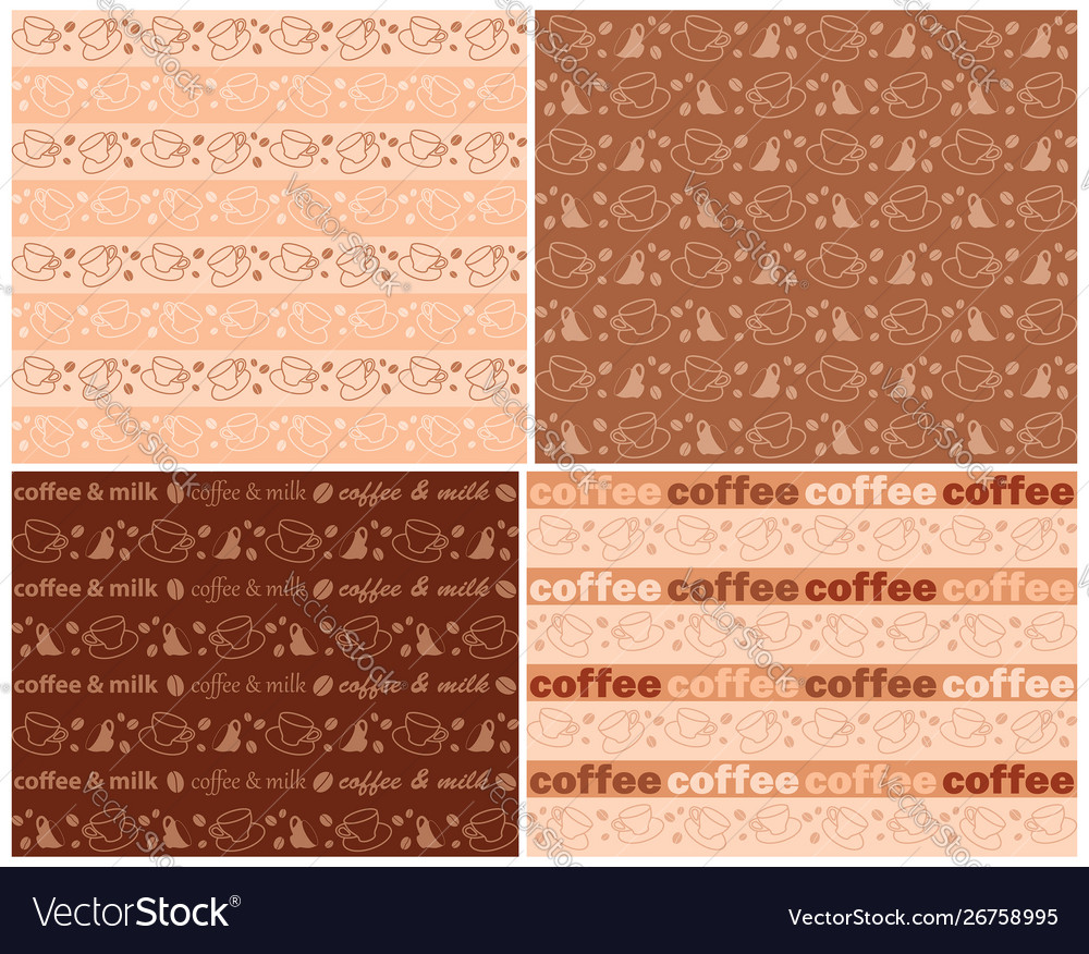 Coffee cups - seamless patterns with