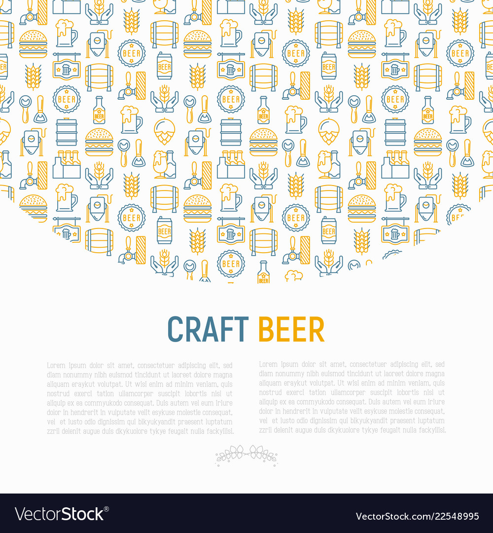 Craft beer concept with thin line icons