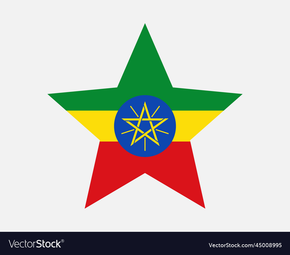 Ethiopia star flag Royalty Free Vector Image - VectorStock