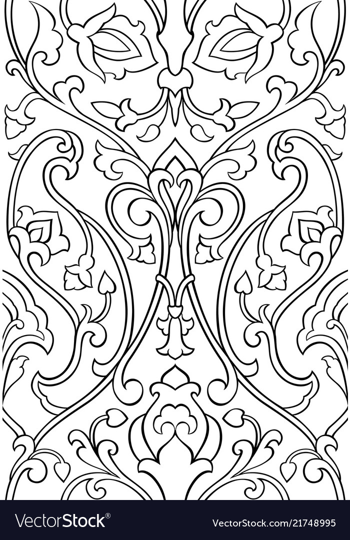 Floral ornament for wallpaper Royalty Free Vector Image